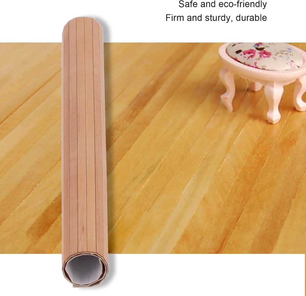 Miniature Flooring, Firm and Sturdy Solid Wood Dollhouse Floorboard with Glue on The Back for Children for 1 : 12 Doll House - Image 2