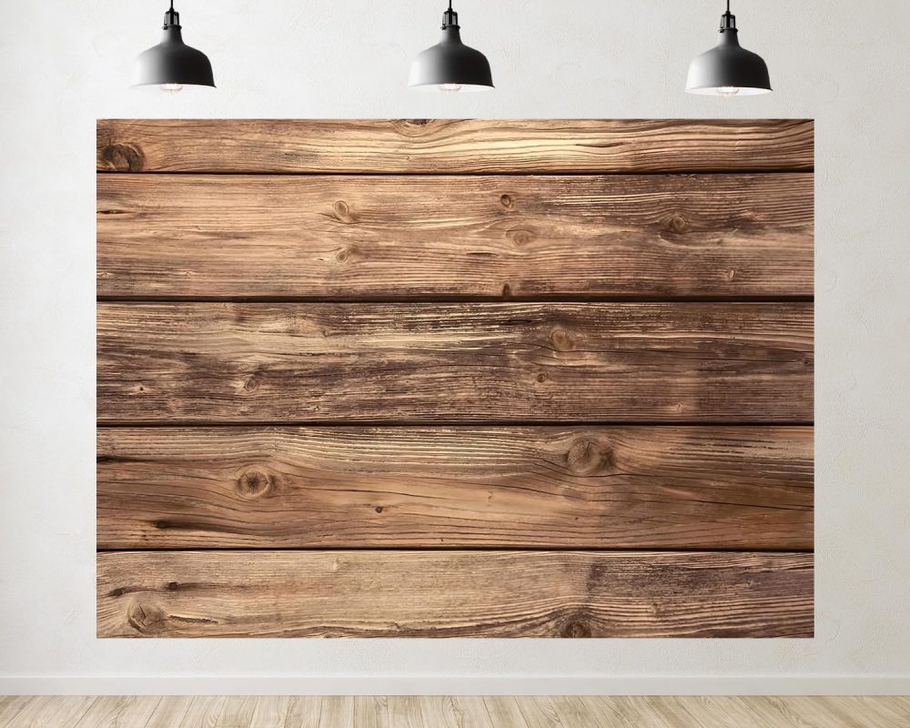 7x5FT Wood Wall Backdrop Natural Brown Wooden Floor Backdrops Photo Props Baby Shower Birthday Wedding Party Retro Wood Wall Background