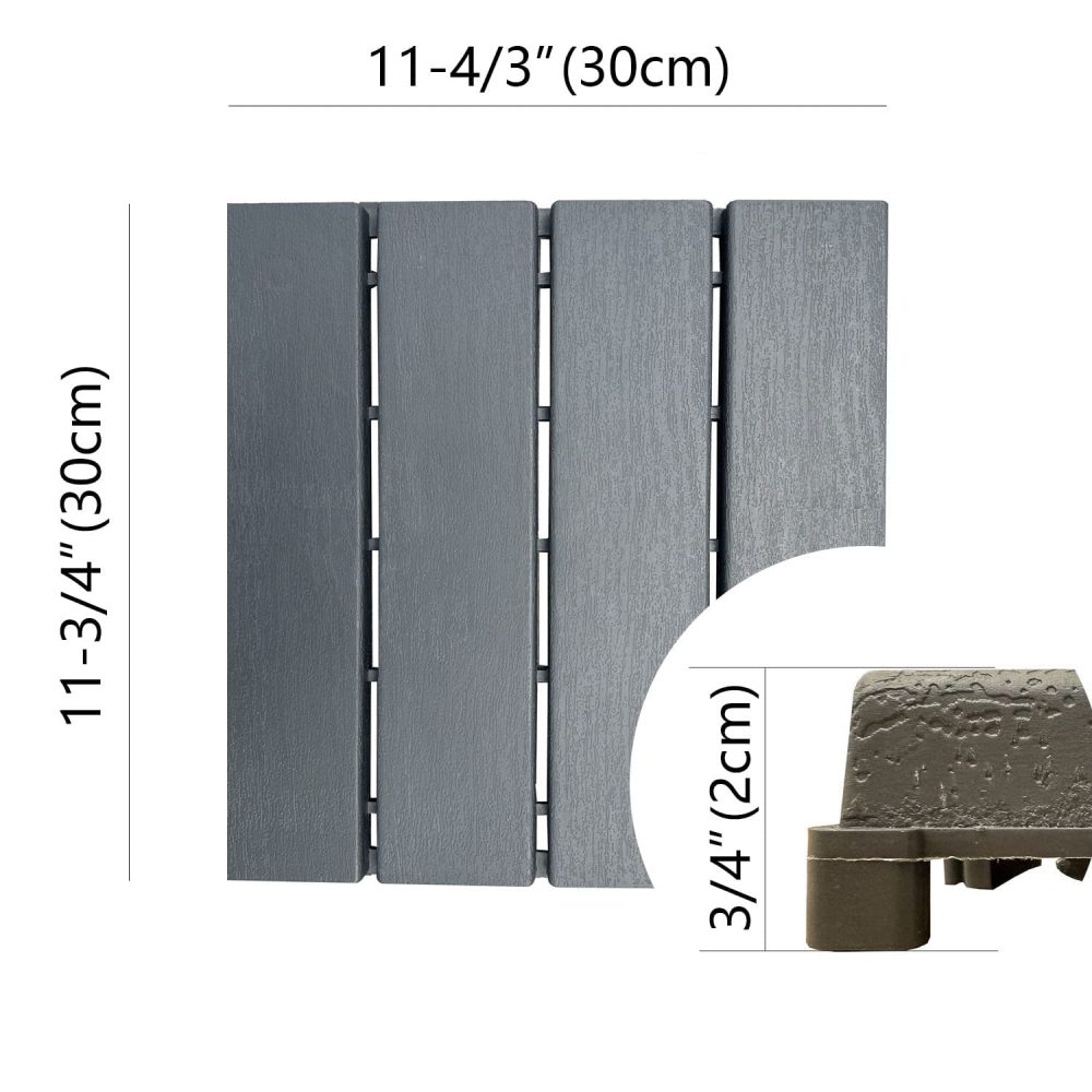 60 sq. ft Plastic Interlocking Deck Tiles,60 PCS Patio Deck Tiles,12"x12" Waterproof Outdoor Flooring All Weather Use, Patio Floor Decking Tiles for Porch Poolside Balcony Backyard - Image 2