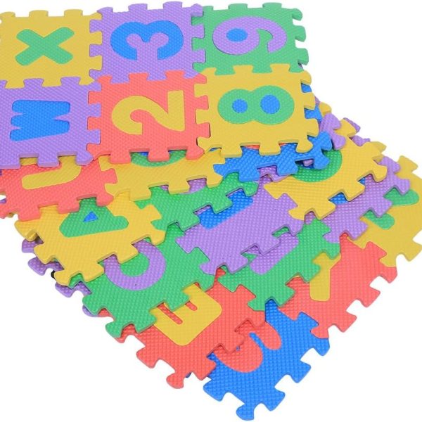 Foam Mat Floor Tiles, Kids Puzzle Exercise Play Mat Children Foam Padding Cushioned Rug Flooring Gym Colorful Mats Interlocking Letters Numbers Toy Toddler Infant Baby Girls Boys Yoga Playrooms 36pcs