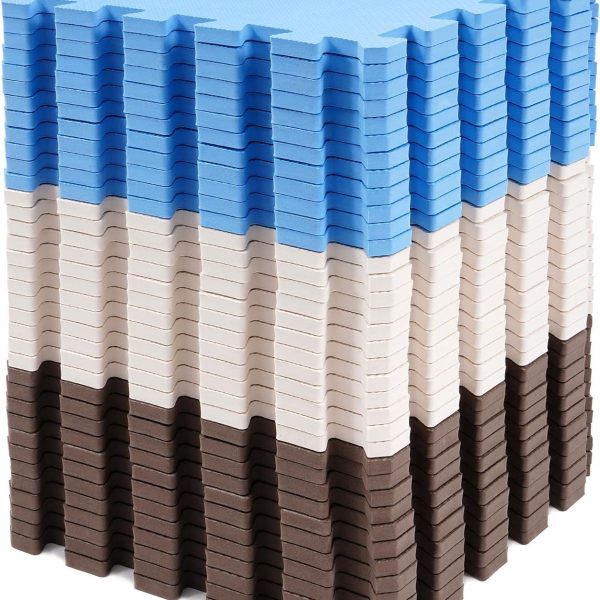Foam Floor Tiles for Kids - Non-Toxic Comfortable Baby Play Mat and Interlocking Foam Tiles for Crawling & Development, Soft Play Mat for Babies, 36 Tiles Cover 36 SQ SF