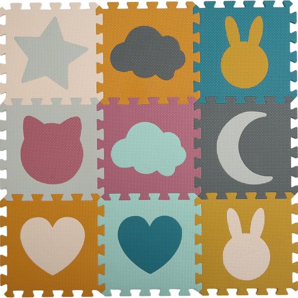 Baby Play Mats for Floor, Foam Baby Play Mat, Foam Play Mats Shapes Puzzle Mat 9 Pieces